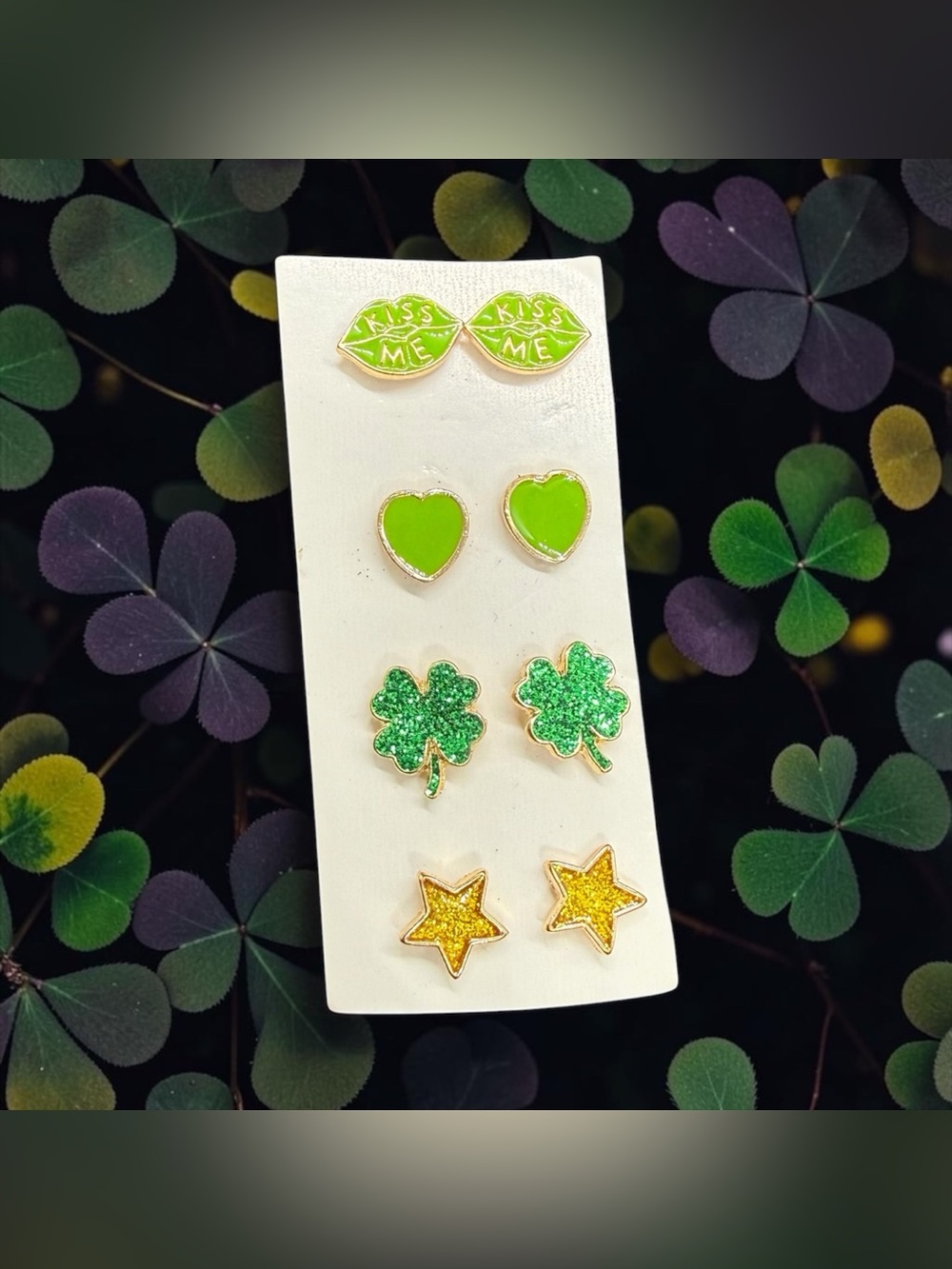 🏷️‼️5/$25🏷️‼️☘️4-PC St. Patrick’s Day Themed Lucky Charm Earring Set/NIP☘️